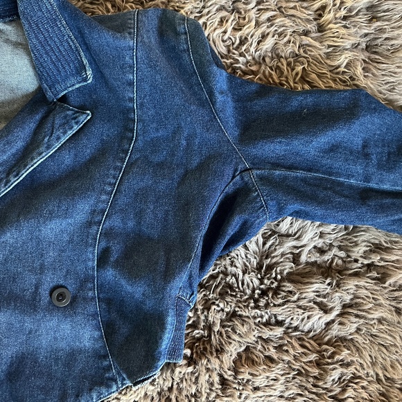 VINTAGE 80's Brown's Blue Jeans DENIM Bomber Jacket RARE! - Picture 3 of 9